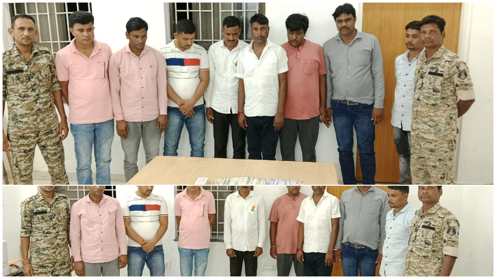 पुलिस की बड़ी कार्रवाई : जंगल में चल रहे जुए के अड्डे पर आठ जुआरी गिरफ्तार, ₹1.12 लाख की ज़ब्ती