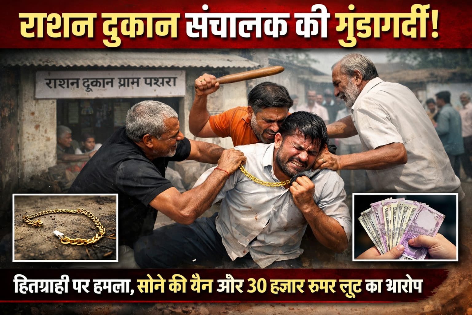 राशन नहीं दिया, राशन मांगने पर हितग्राही की बेरहमी से पिटाई, — कवर्धा में संचालक की गुंडागर्दी*