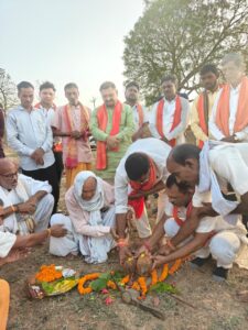 सांसद संतोष पांडेय ने लघान में स्टॉपडेम निर्माण कार्य का किया भूमिपूजन